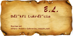 Bökfi Lukrécia névjegykártya